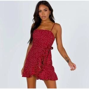 Polly Red Polka Dot Side Tie Dress Size 4